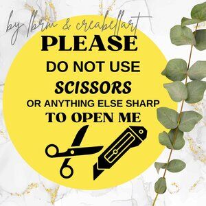 100 Please Do Not Use Scissors  - Fragile Packaging stickers labels